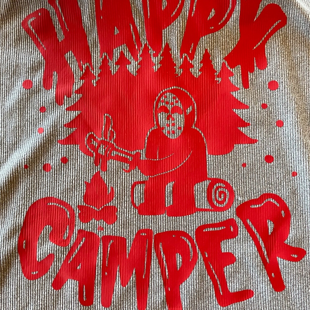 Happy camper blood splatter Jason tank top